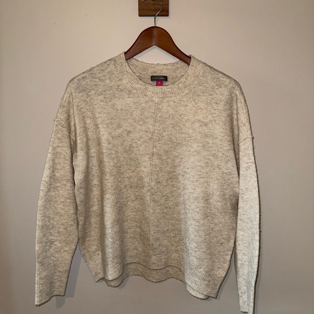 Vince Camuto Heathered Gray Crewneck Sweater